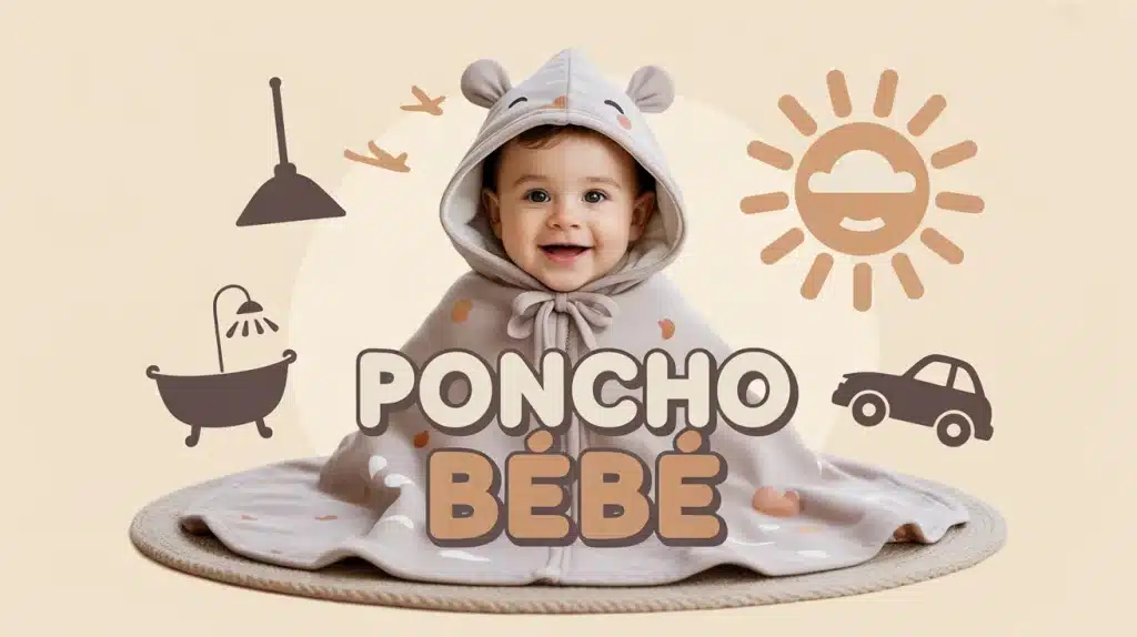 bébé souriant avec poncho bébé moelleux et capuche