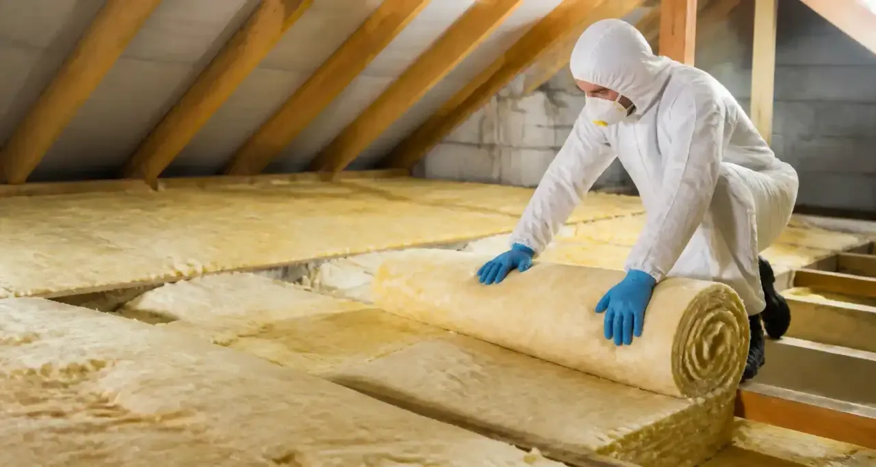 Isolation des combles perdus en laine de verre pour la rénovation thermique