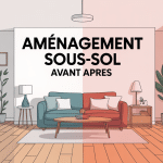 amenagement sous sol avant apres visuel modern lumineux