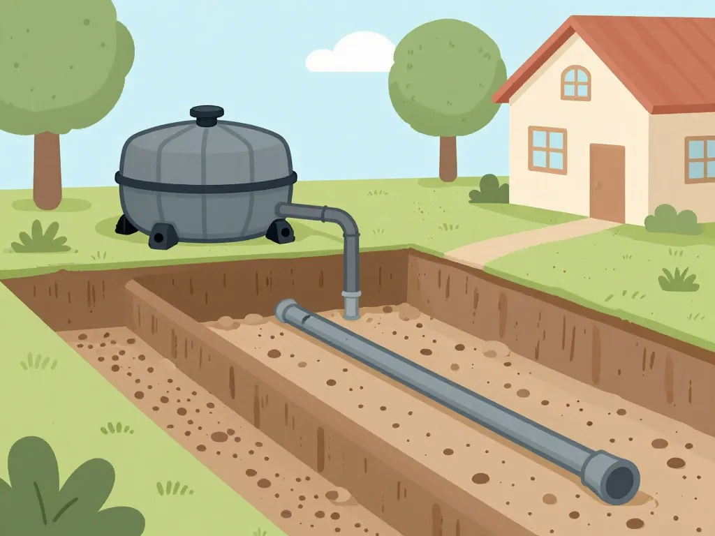 ancienne fosse septique schema avec tranchées d’épandage