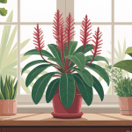 goutte de sang plante sur table intérieure lumineuse