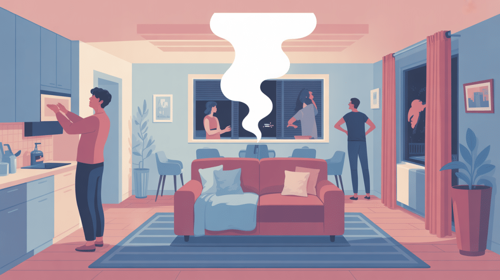 illustration odeur cigarette voisin VMC bouche aération gêne