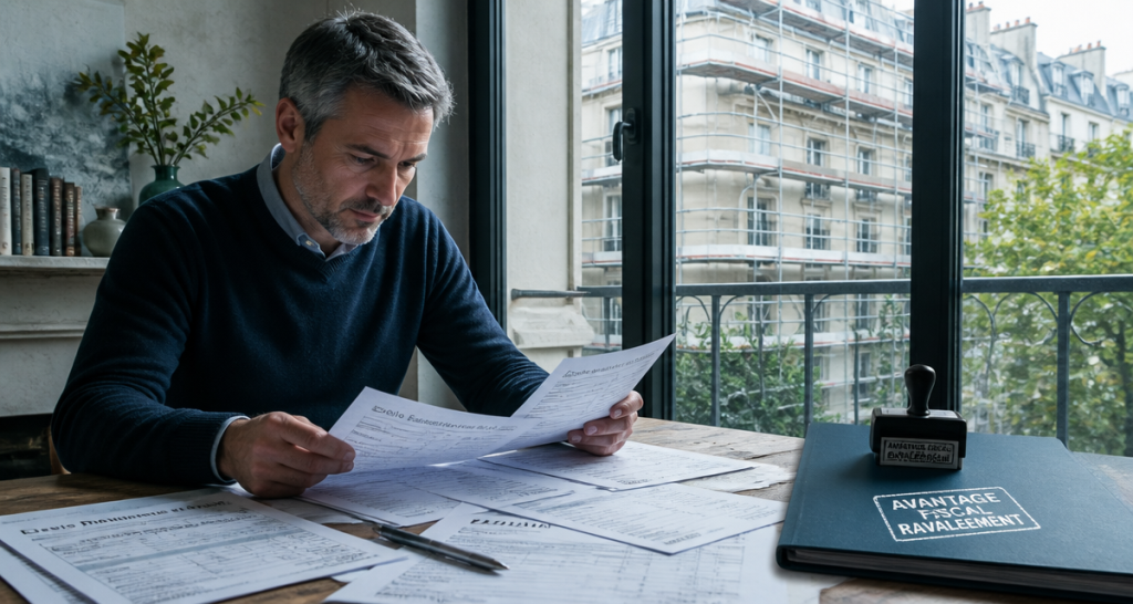 comment déclarer un ravalement de façade aux impôts, propriétaire vérifie devis