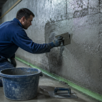 cuvelage mur sous-sol ouvrier enduit