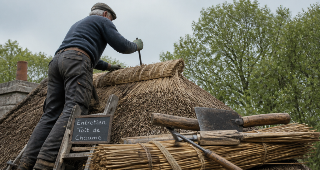 entretien toit de chaume artisan faîtage