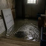 Forte pluie eau qui remonte cave inondée
