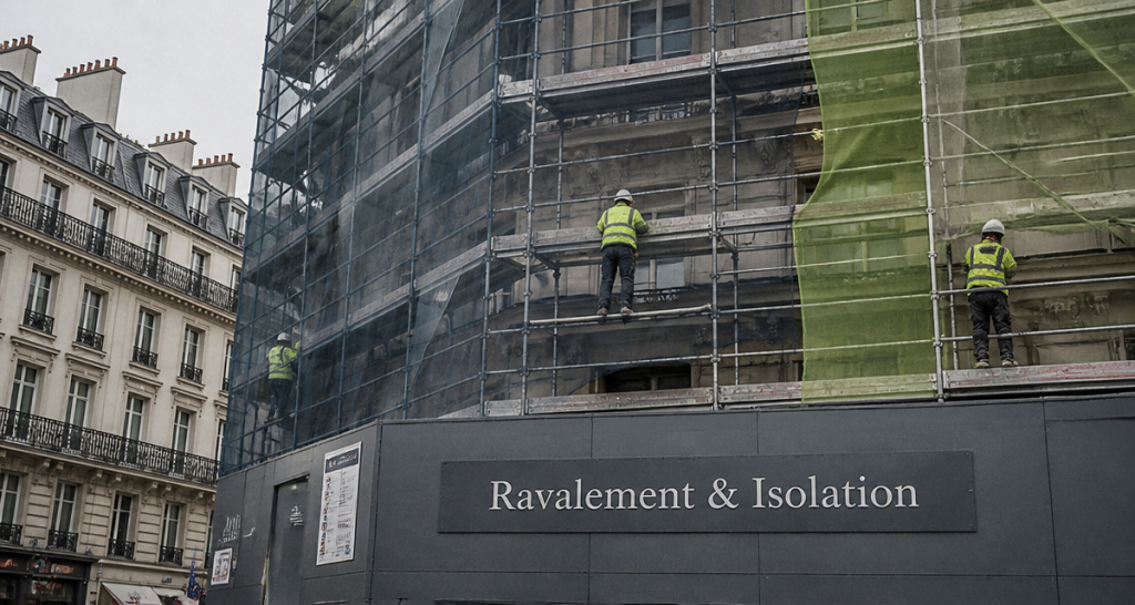 nouvelle loi ravalement de façade échafaudage haussmannien
