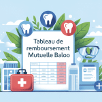 tableau remboursement mutuelle baloo avec icônes soins