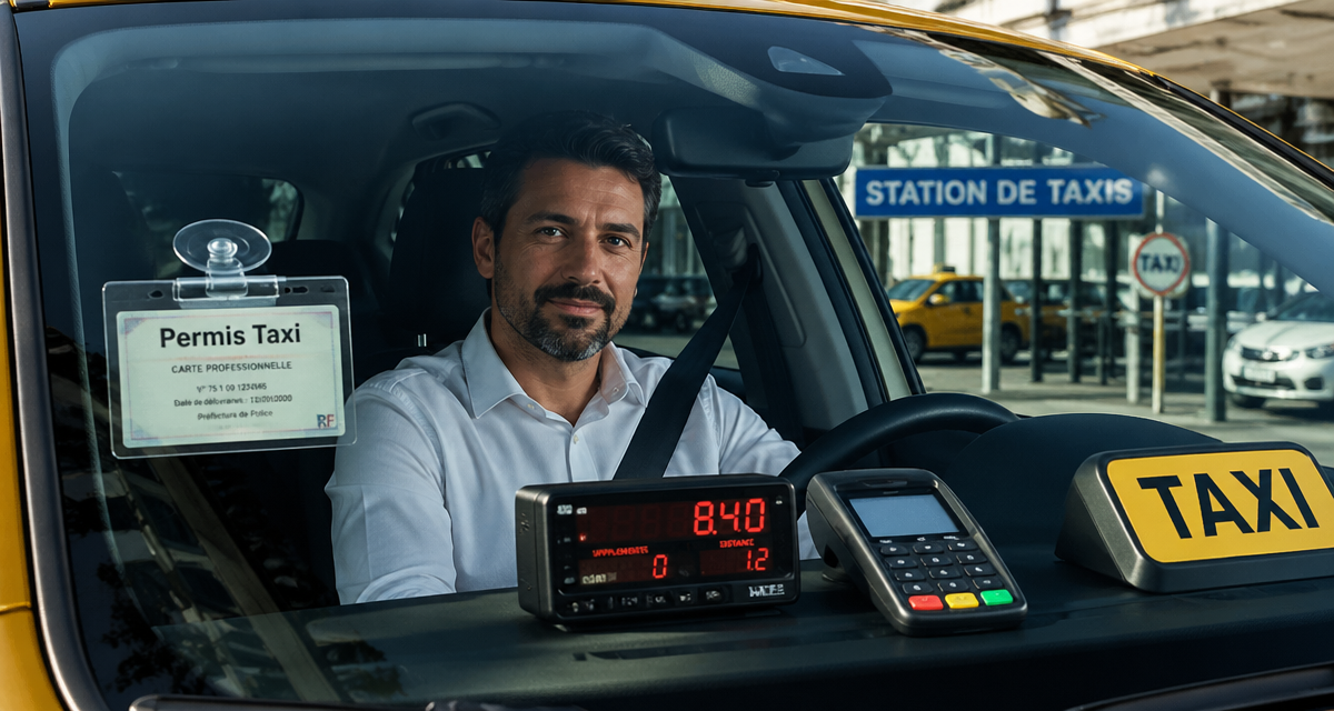 Permis pour taxi conducteur badge tableau de bord