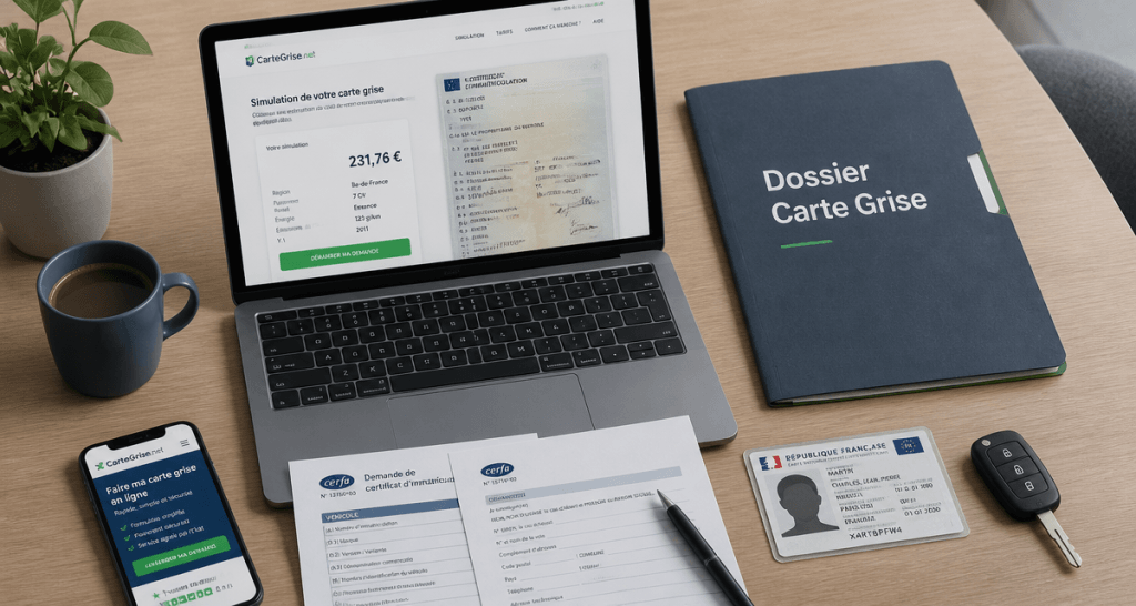 carte grise net dossier en ligne sur bureau