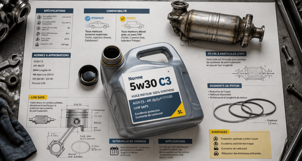 huile 5w30 c3 pour quel moteur et FAP essence diesel