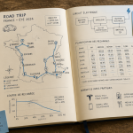 planification trajet tesla carnet de route infographie