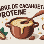 beurre de cacahuete proteine avec cuillere et arachides
