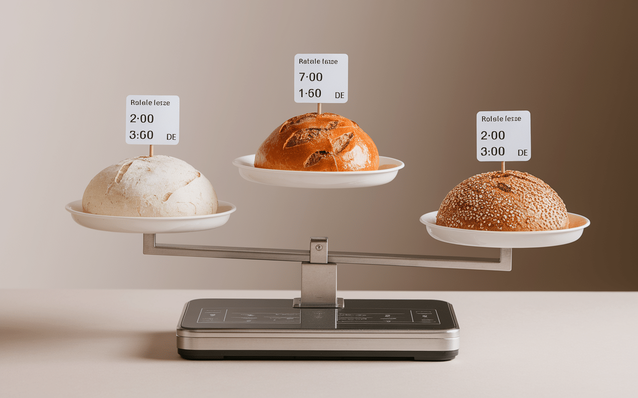 Calories dans un petit pain blanc complet graines sur balance
