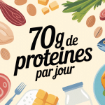 assiette équilibrée 70g proteine poulet oeufs poisson legumineuses