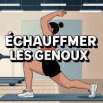 Personne échauffement genoux salle de sport