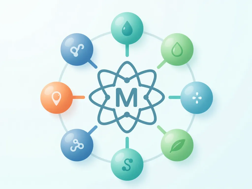 Schéma 6 en 1 magnesium composition formes cofacteurs