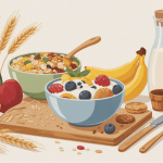 Vue en plan cereales completes au petit dejeuner