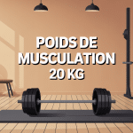 Poids musculation 20 kg haltères sur tapis illustration