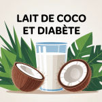 illustration lait de coco et diabete santé