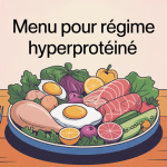 menu pour regime hyperproteine illustration assiette equilibrée