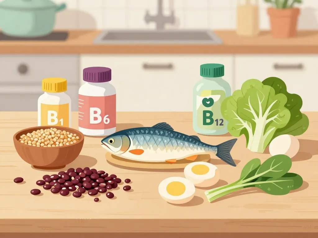 aliments et compléments riches en vitamines b1 b6 et b12