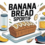 Illustration banana bread sportif sur table de sport