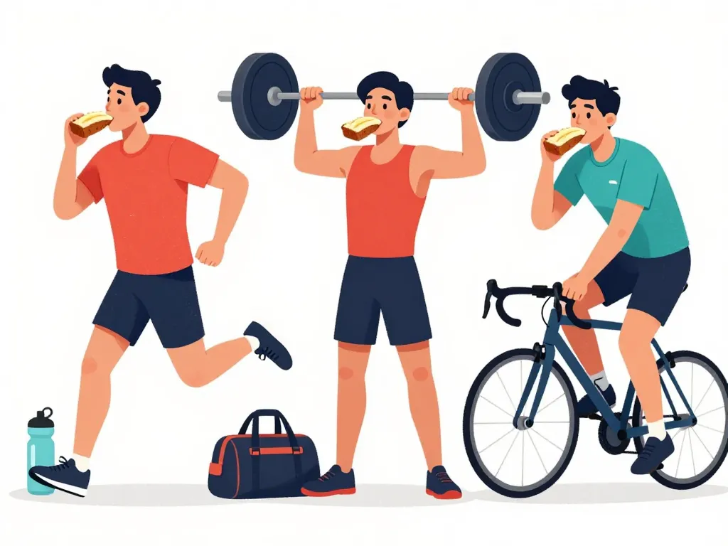 Sportifs consommant banana bread sportif en séance