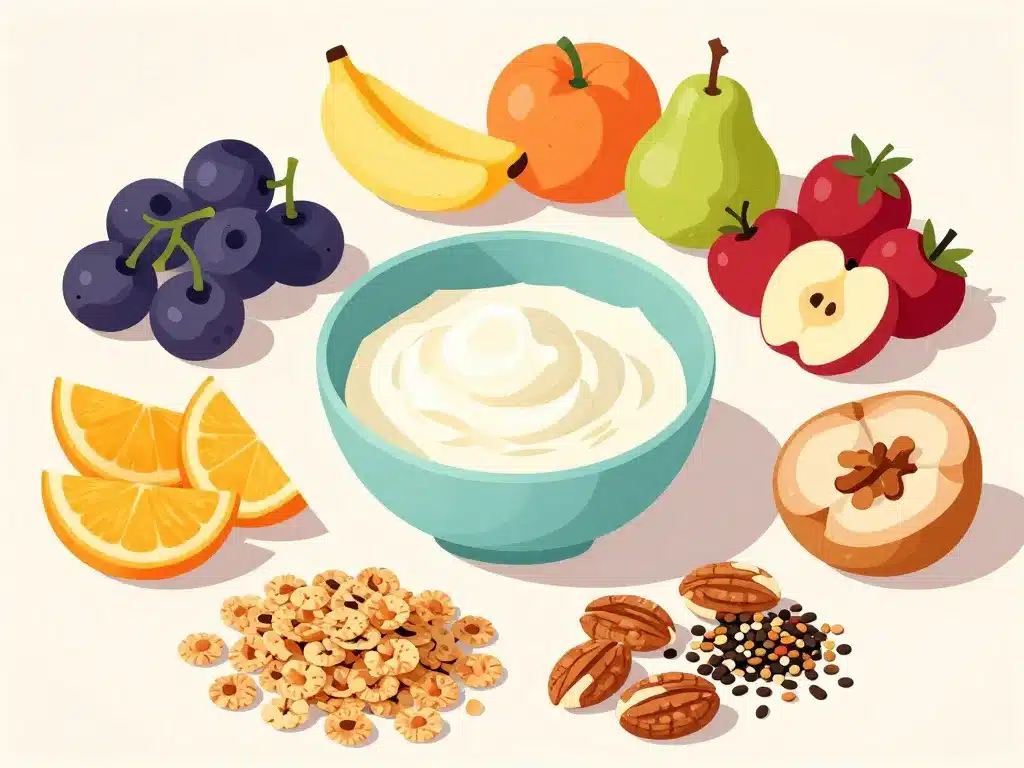 petit dejeuner fromage blanc table ingredients equilibres