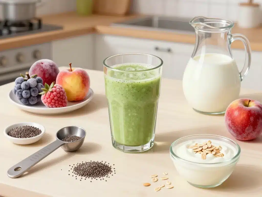 recettes variées smoothie au fruit congelé avec ingrédients