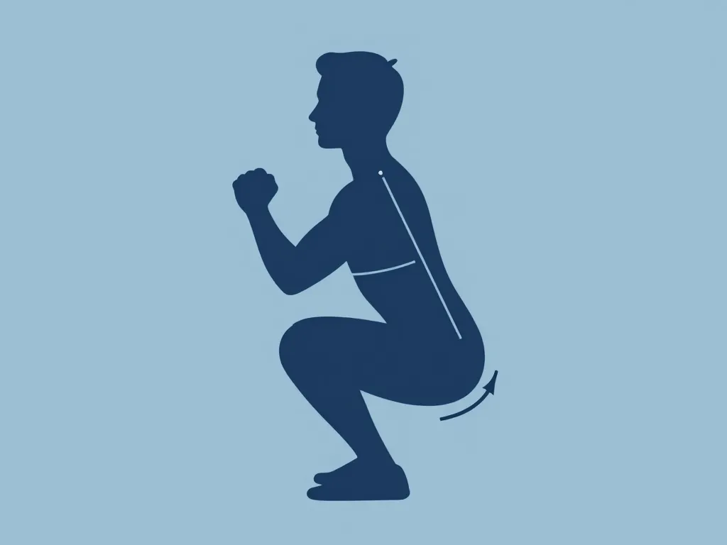 Diagramme posture correcte squats au poids du corps
