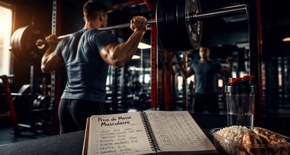 prise de masse musculaire athlète squat salle de sport