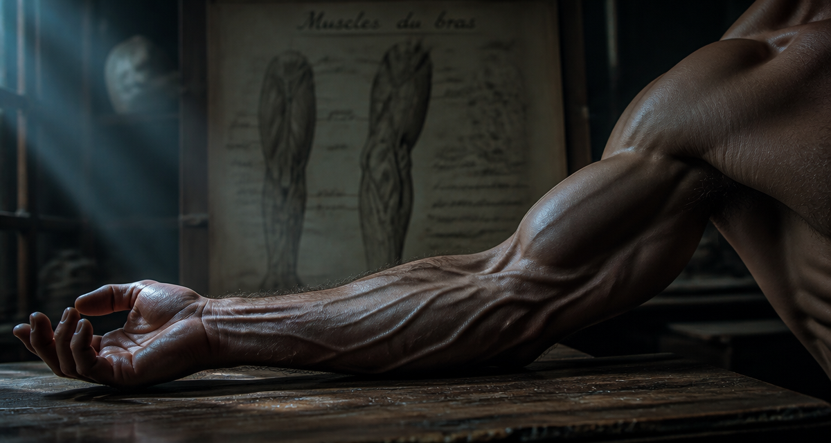 les muscles du bras sur table anatomique