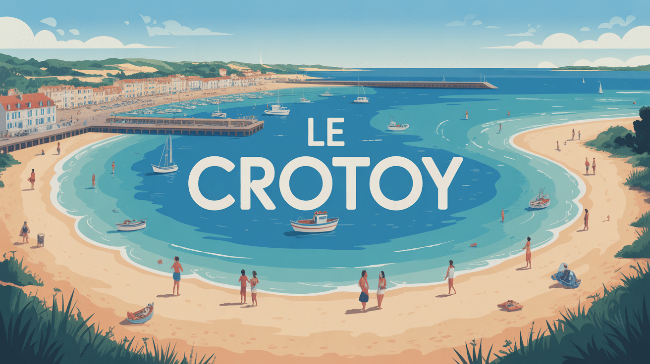 Vue panoramique le crotoy station balneaire plage port baie