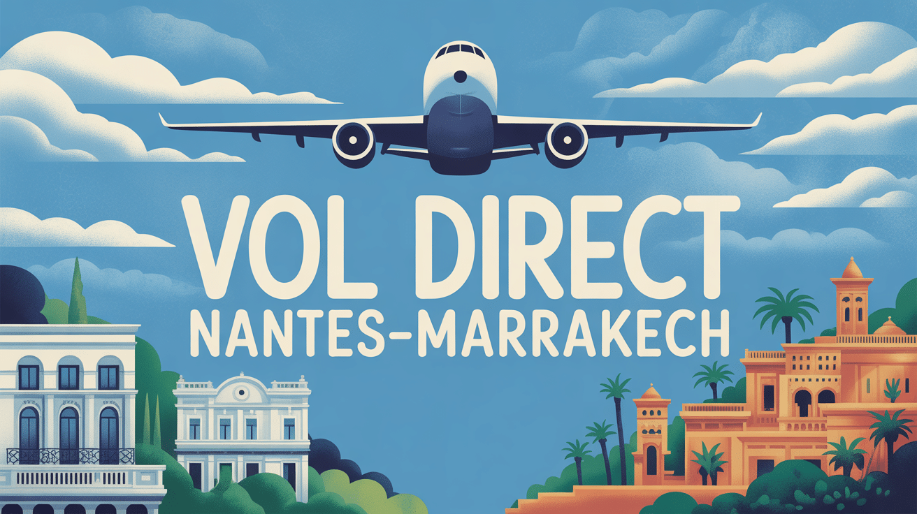 Avion moderne vol direct Nantes Marrakech paysage mixte européen oriental
