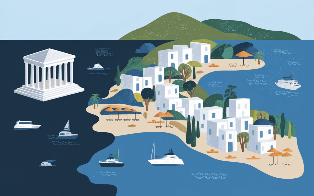 carte mediterranee points dinteret temples iles plages montagne voyage grece avec selectour