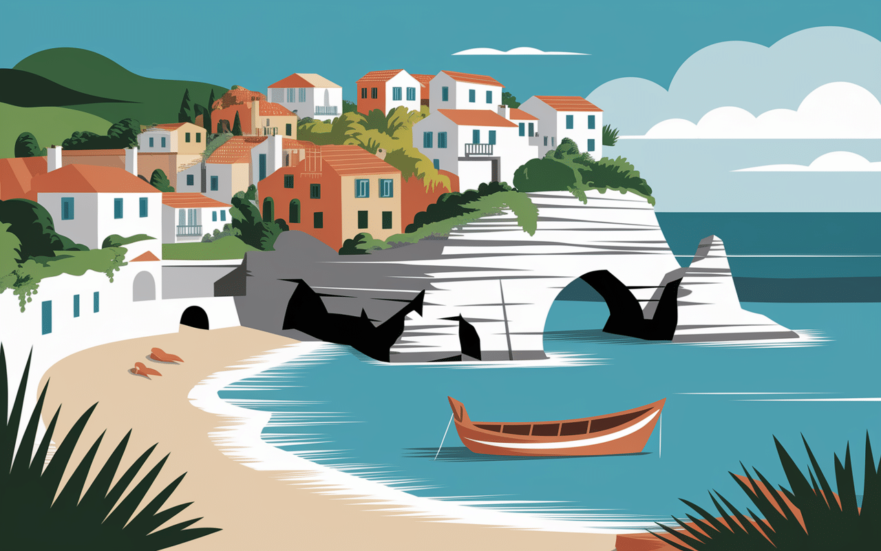 village calabre sur falaises avec mer turquoise