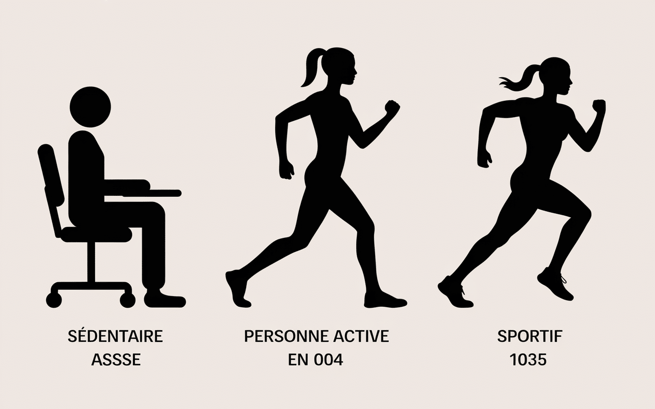 Silhouettes representant besoins en proteines selon profil d activite