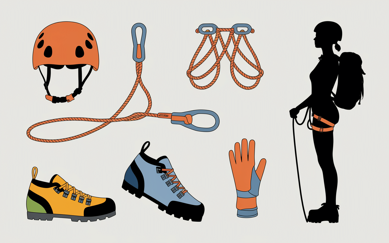 Équipements de sécurité pour via ferrata