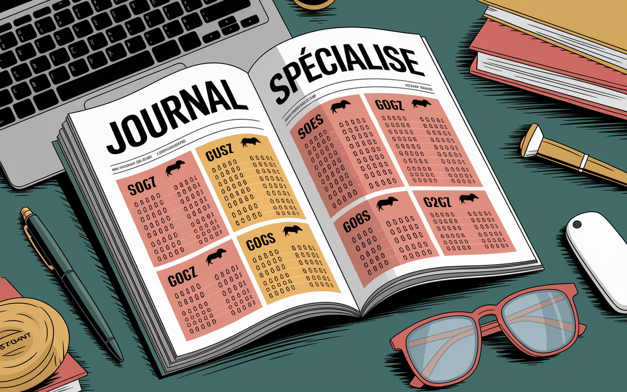 Journal de La Gazette des Courses avec statistiques de chevaux