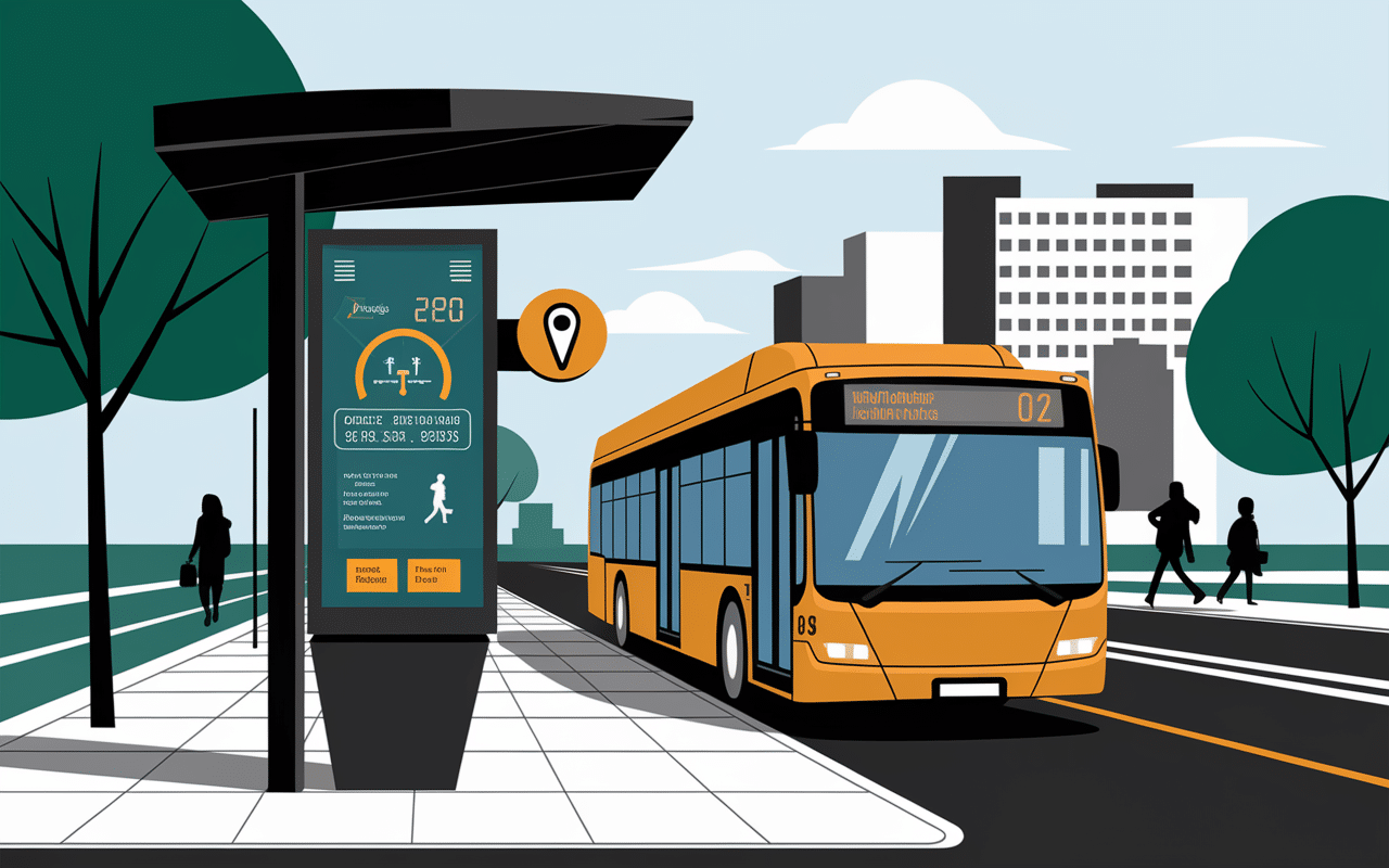 panneau arret bus digital horaires lia