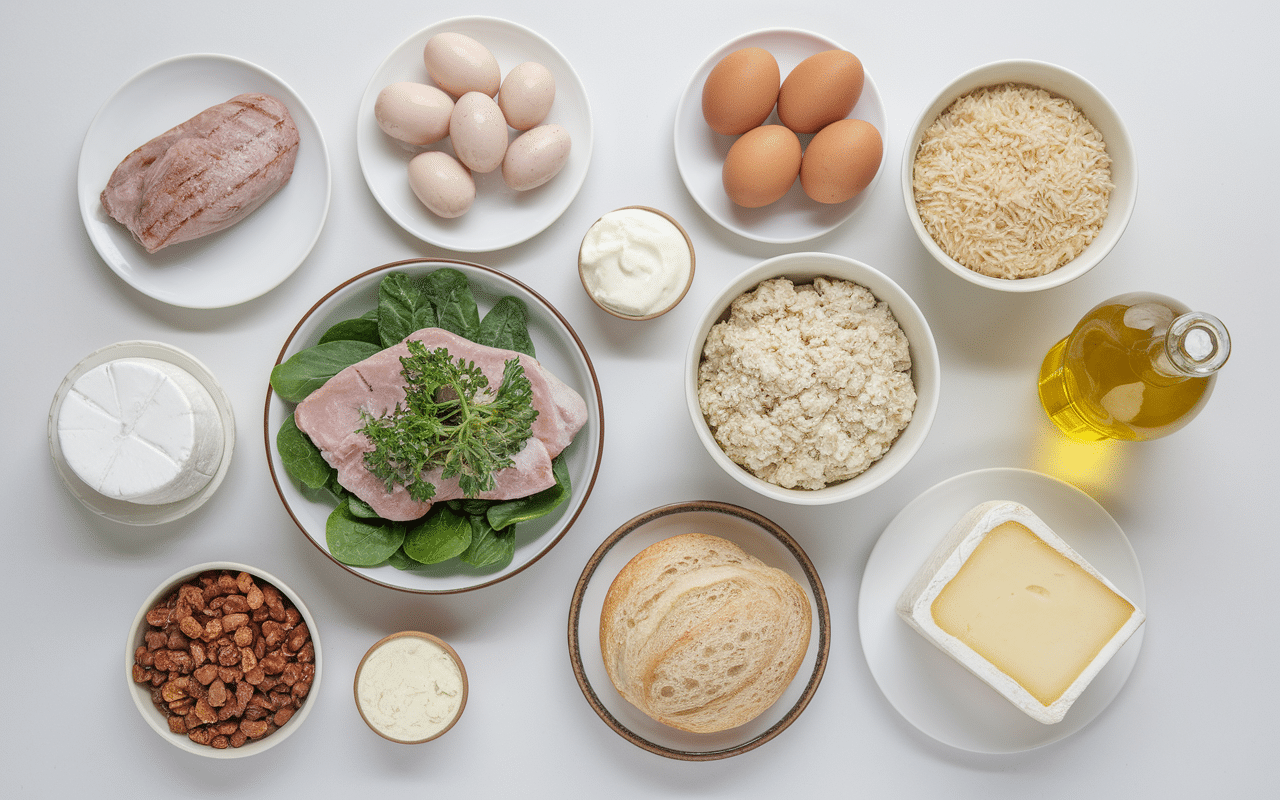 Vue table aliments autorises regime sans residu viande poisson oeufs