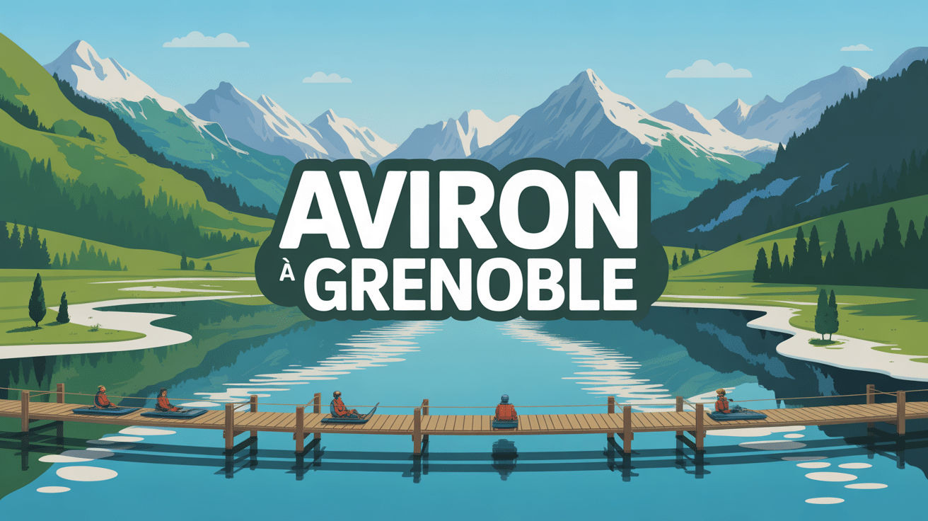 Panorama aviron grenoble rivière montagnes rameurs