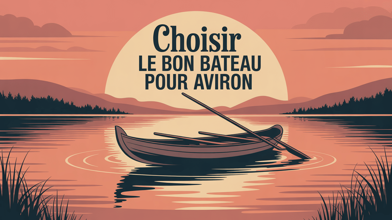 Bateau pour aviron élégant sur lac au coucher de soleil