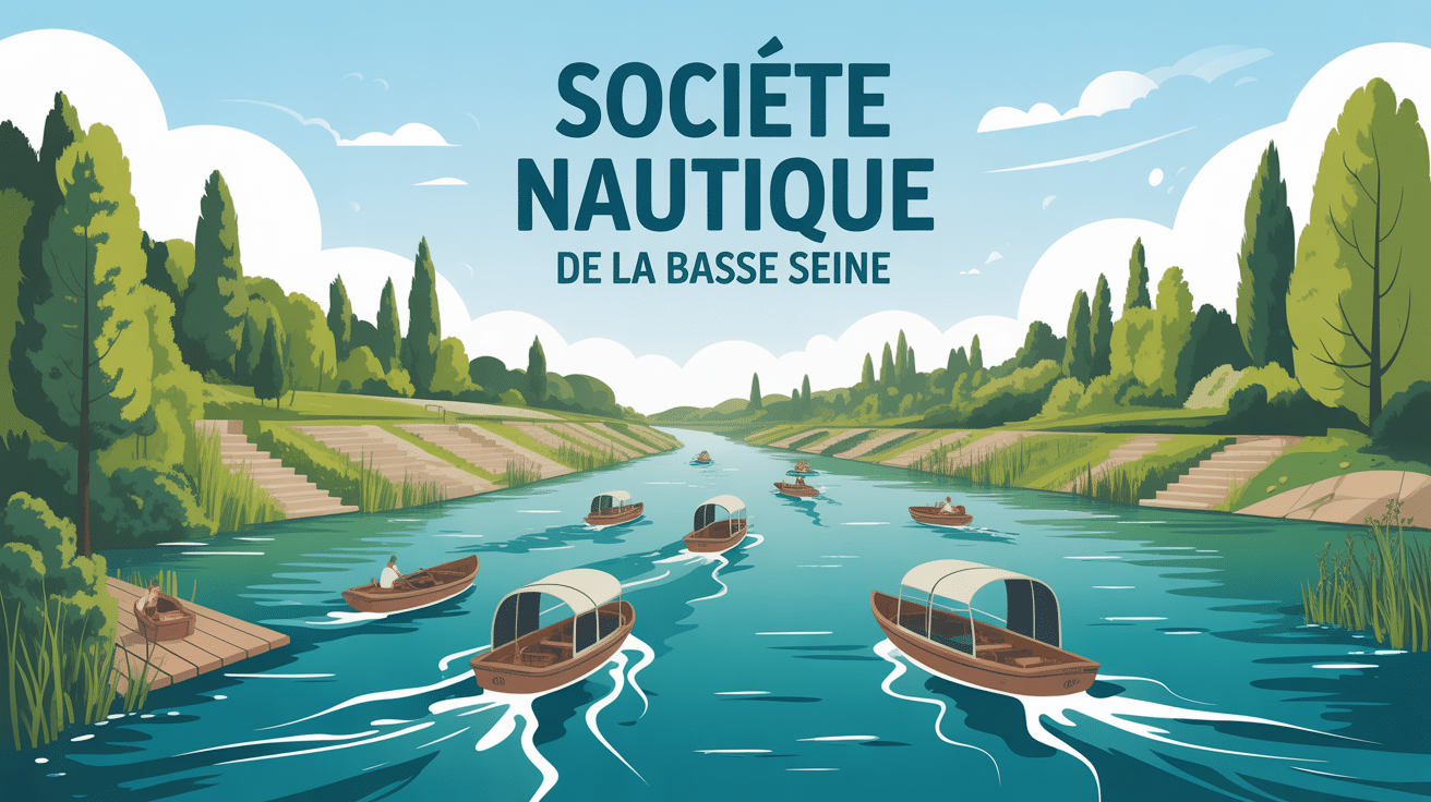 Illustration rivière calme aviron société nautique de la basse seine snbs