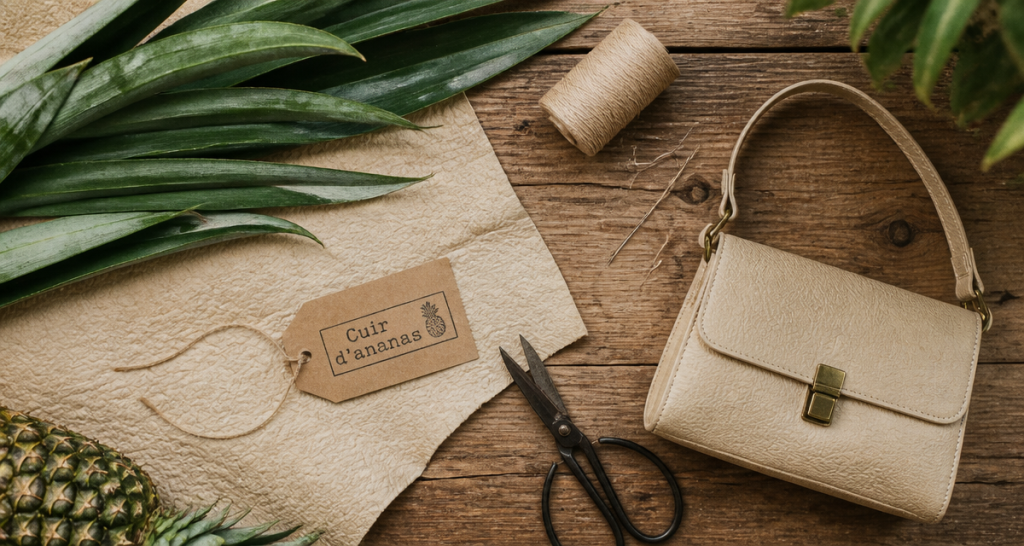 ananas cuir feuilles fibres sac artisanal