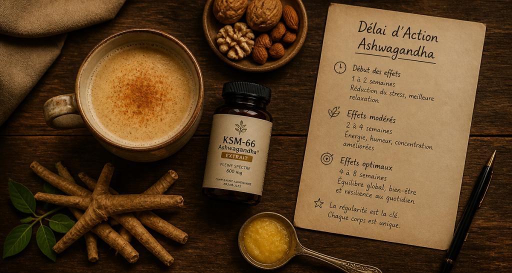 ashwagandha effet au bout de combien de temps vue table