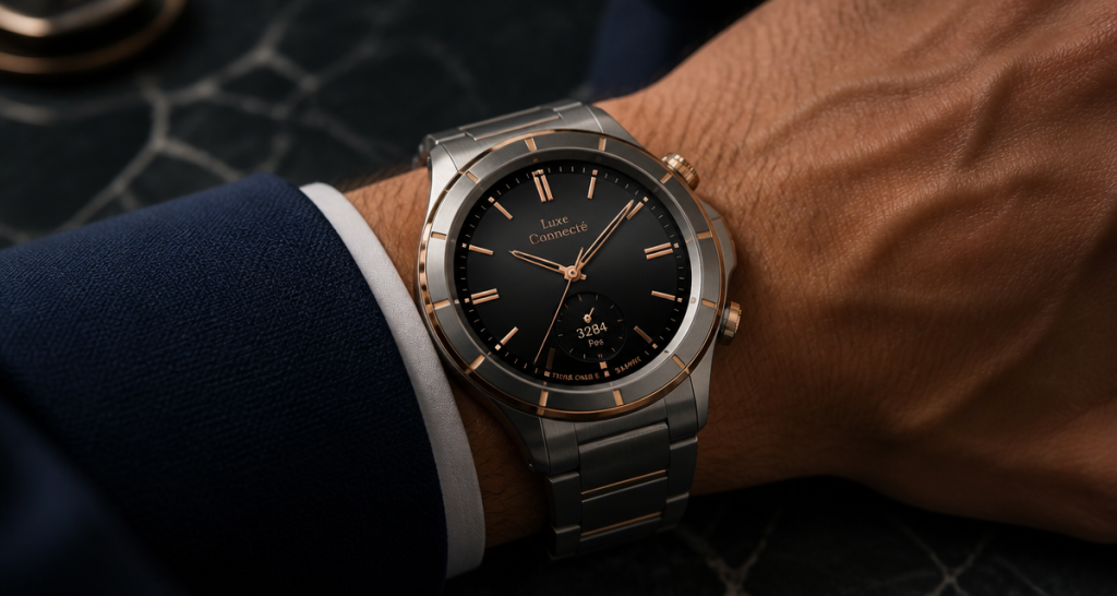 montre connectee de luxe titane poignet homme