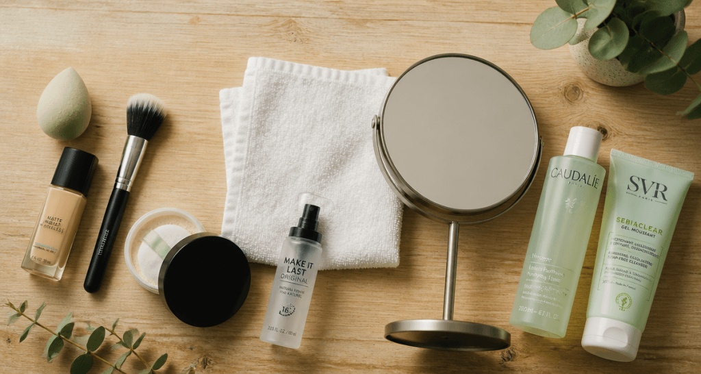 peau grasse quel fond de teint accessoires routine