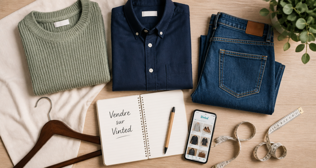 comment bien vendre sur vinted flat lay vêtements